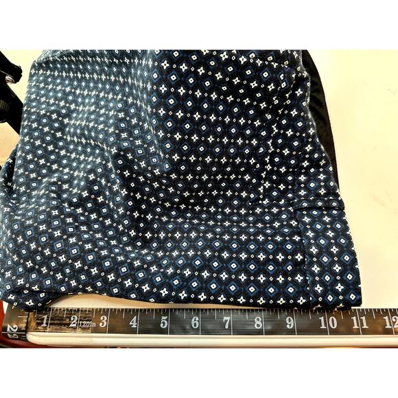 Banana Republic Jackson Fit Pants Size 12 Black with Navy & White Pattern - Picture 12 of 15